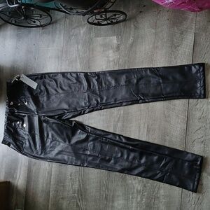 Iris Black Faux Leather